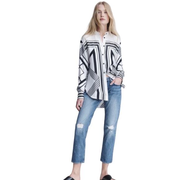 Rag & Bone Dre Low Rise Slim Boyfriend Jeans in Star City-26 - Picture 1 of 16